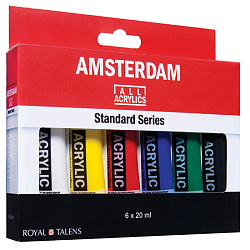 Краски акриловые "Amsterdam" набор 6 цв., 20 мл., туба