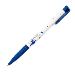 Ручка шарик/автомат "Bunny" 0,7 мм, пласт., матов., синий, стерж. синий