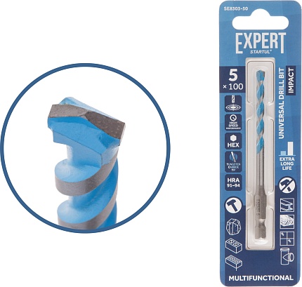 Сверло универсальное  5x100 мм MultiFunctional EXPERT STARTUL