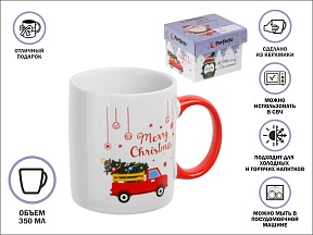 Кружка керамическая, в кор., 350 мл., MERRY CHRISTMAS-3, PERFECTO LINEA