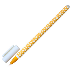 Ручка гелевая "Fyr-Fyr желтый" 0,5 мм, пласт., желтый/белый, стираемые чернилала, стерж. синий