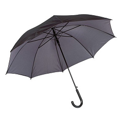 Зонт-трость п/автомат. 103 см, ручка пласт. "Doubly" черный/серый