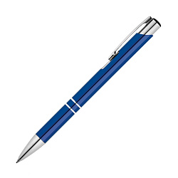 Ручка шарик/автомат "Beta BK" 0,7 мм, метал., королевский синий/серебристый, стерж. черный