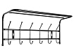 Вешалка настенная металлическая с полкой ВП6, NIKA