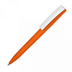 Ручка шарик/автомат "Zorro" 0,7 мм, пласт., софт., оранжевый/белый, стерж. синий