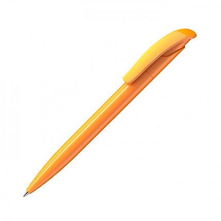 Ручка шарик/автомат "Challenger Polished" 1,0 мм, пласт., глянц., желтый, стерж. синий