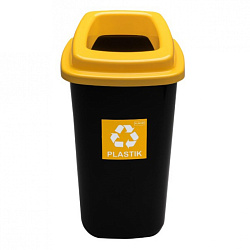 Урна д/раздельного сбора мусора 28л "Plafor Sort bin" полипропилен., черный/желтый