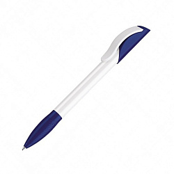 Ручка шарик/автомат "Hattrix Polished Basic" 1,0 мм, пласт., глянц., белый/т.-синий, стерж. синий