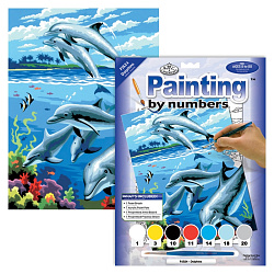 Набор для творчества, 22*29 см "Дельфины", картины по номерам 