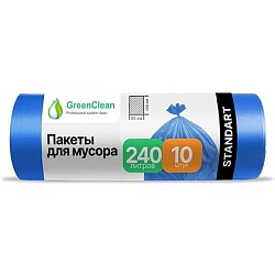 Мешки для мусора 240л 10шт/рулон ПВД GreenClean Professional 30мкм 85*120см цв.черный