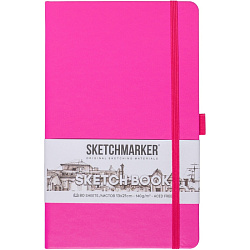 Скетчбук "Sketchmarker" 13*21 см, 140 г/м2, 80 л., фуксия 