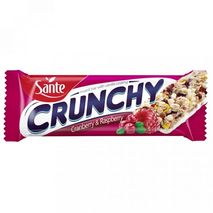 Батончик мюсли "Sante Crunchy" с лесным орехом и миндалем в шоколаде , 40 г