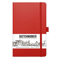 Скетчбук "Sketchmarker" 13*21 см, 140 г/м2, 80 л., красный