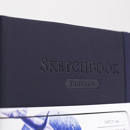Скетчбук для графики и маркеров "Bristol Touch" A5, 180 г/м2, 50 л., малиновый, сшивка