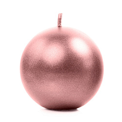 Свеча однотонная "Sphere" 6 см, розовое золото