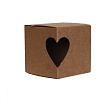 Коробка д/кружки 100*100*100 мм СР с окном (сердце), картон., коричневый