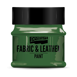 Краски д/текстиля "Pentart Fabric & Leather paint" зеленый, 50 мл, банка