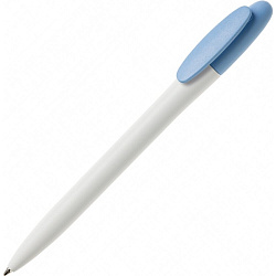 Ручка шарик/автомат "Bay MATT BC" 1,0 мм, пласт., матов., белый/св.-голубой, стерж. синий