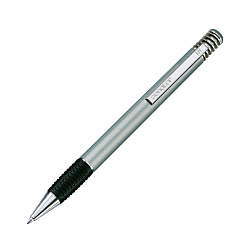 Ручка шарик/автомат "Soft Spring Polished" 1,0 мм, пласт., глянц., серебристый, стерж. синий