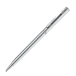 Ручка шарик/автомат "Slim Silver" 1 мм, метал., серебристый, стерж. синий