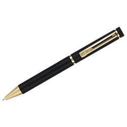 Ручка шарик/автомат "Origin" 0,7 мм, метал., матов., черный/золотистый, стерж. синий