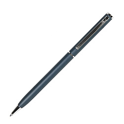 Ручка шарик/автомат "Slim 1100" 1 мм, метал., сизый/серебристый, стерж. синий