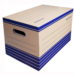 Короб архивный "Koroboff" 324*245*235 мм, бурый/синий