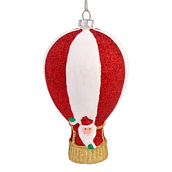 Украшение новогоднее "Дед мороз на шаре" 7,5*7,5*11,8 см, пласт., красный/белый