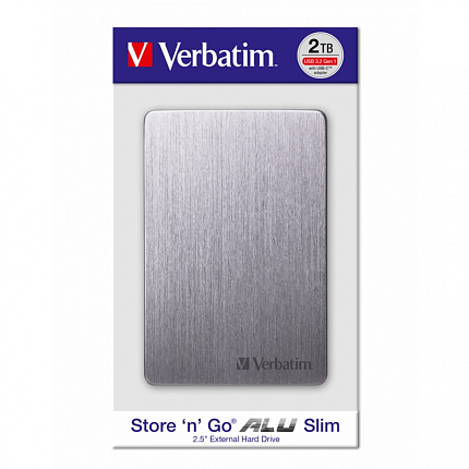 комп. портативный диск 2.5" 2TB USB 3.2 серый Store 'n' Go Alu Slim GEN1 SPACE GREY Verbatim