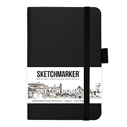 Скетчбук "Sketchmarker" 9*14 см, 140 г/м2, 80 л., черный