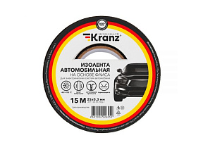 Изолента автомобильная флис, 0.3х25 мм, 15 м KRANZ