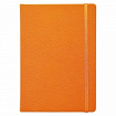 Книга записная А5 140*200 мм, 192 стр., в клетку "Lifestyle" тверд. обл. кожзам., на резинке, оранжевый