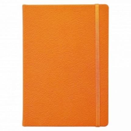 Книга записная А5 140*200 мм, 192 стр., в клетку "Lifestyle" тверд. обл. кожзам., на резинке, оранжевый