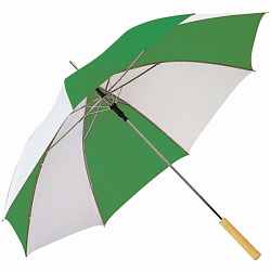 Зонт-трость автомат. 100 см, ручка дерев. "Aix-en-Provence" белый/зеленый