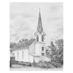 Набор для творчества, 22*29 см,  "Церковь, увитая плющом", картины по номерам карандашами