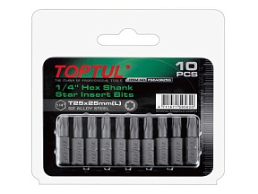 Насадка TORX T20*25 1/4"" 10шт блистер TOPTUL
