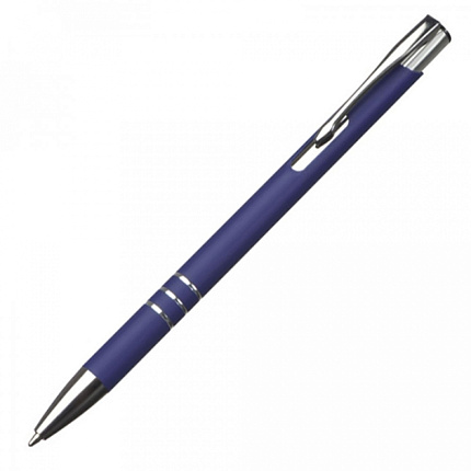 Ручка шарик/автомат "New Jersey" 0,7 мм, метал., софт., зеленый/серебристый, стерж. синий
