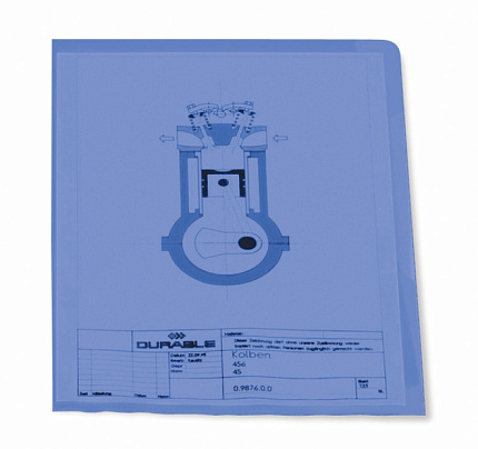 Папка уголок А4, 120 мк. "Durable" синий