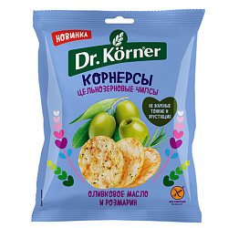 Чипсы "Dr.Korner", 50 гр., цельнозерновые с оливковым маслом и розмарином