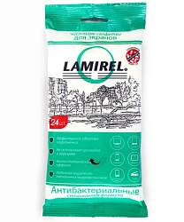 чист. салфетки для экранов антибактериальные (24 шт) Lamirel мягкая упаковка