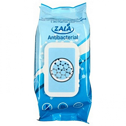 чист. салфетки влажные гигиенические антибактериальные ZALA с клапаном, 100 шт