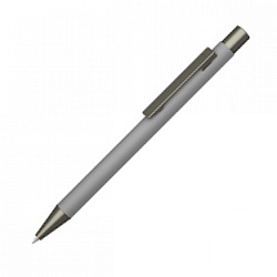 Ручка шарик/автомат "Straight Gum" 1,0 мм, метал., софт., серый/антрацит, стерж. синий