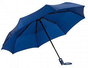 Зонт складной автомат. 101 см, ручка прорезин. "Oriana" противошторм., т.-синий