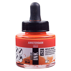 Краски жидкий акрил "Amsterdam" 257 флуоресцентный оранжевый, 30 мл., банка