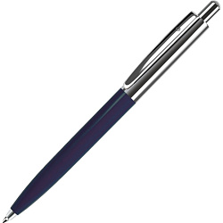 Ручка шарик/автомат "Business" 1,0 мм, метал./пласт., синий/серебристый, стерж. синий