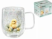 Кружка стеклянная с двойными стенками, 380 мл, серия EASTER-2, PERFECTO LINEA (Стеклянная кружка ручной работы из боросиликатного стекла)