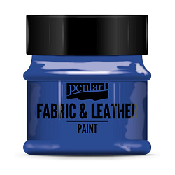 Краски д/текстиля "Pentart Fabric & Leather paint" синий, 50 мл, банка