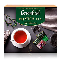 Чай "Greenfield" 96 пак*1,5-2 гр., ассорти, набор 24 вида, Превосходный