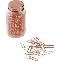 Скрепки 29 мм. "Copper Clip" метал., 200 шт., медный, банка