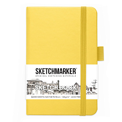 Скетчбук "Sketchmarker" 9*14 см, 140 г/м2, 80 л., лимонный